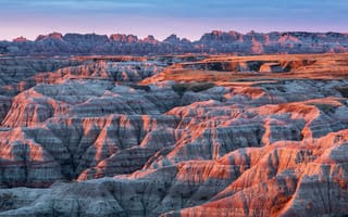 Картинка USA, США, Badlands National Park, Sunrise, национальный парк Бэдлендс, Восход солнца, Южная Дакота, South Dakota