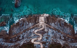 Картинка Греция, Лестница, Shoreline, Thessaly, Фессалия, Береговая линия, Stairs, Greece