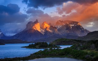 Картинка Чили, Chile, Lake Pehoe, Torres del Paine National Park, национальный парк Торрес-дель-Пейн, Озеро Пехо