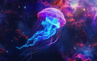 Картинка Медуза, Space, Пространство, Fantastic art, Фантастический арт, Galaxies, Галактики, Medusa