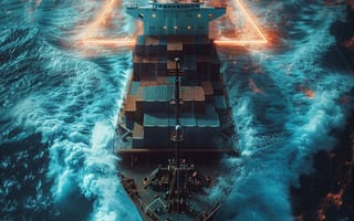 Картинка Море, Волны, Корабль, Искусство искусственного интеллекта, Нейросеть, ИИ-арт, Цифровое искусство, Портал