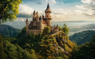 Картинка пейзаж, замок, ancient, landscape, старинный, beautiful, castle