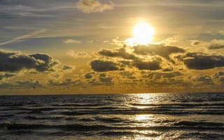 Картинка sunset, dune, Denmark, North Sea