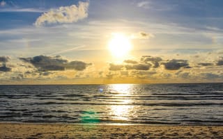 Картинка sunset, dune, Denmark, North Sea