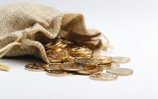 Картинка golden, bag, cloth, rmb, coins