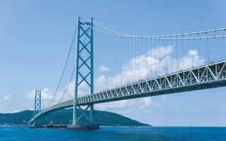 Картинка bridge, blue, architecture, asia, clear, day, hyogo, highway