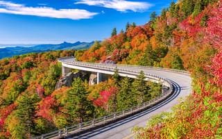 Картинка road, park, linville, scenery, viaduct, blueridge, trail, appalachian