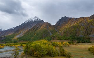 Картинка облака, деревья, Диков Рустем, горы, простор, природа