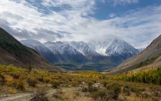 Картинка горы, растительность, Диков Рустем, горизонт, долина, дымка
