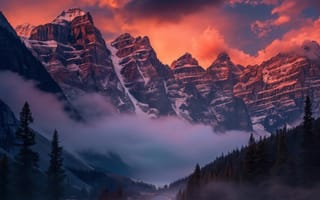 Картинка forest, landscape, mountains, snow