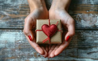 Картинка любовь, подарок, романтика, сердце, love, День святого Валентина, руки, happy