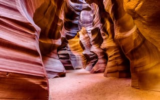 Картинка colorful, desert, bright, curve, blue, canyon, cave, color