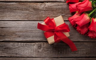 Картинка любовь, цветы, романтика, happy, розы, День святого Валентина, подарок, love