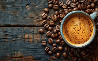 Картинка зерна, wood, beans, cup, cozy, coffee, чашка кофе