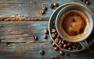 Картинка зерна, wood, coffee, beans, cozy, чашка кофе, cup