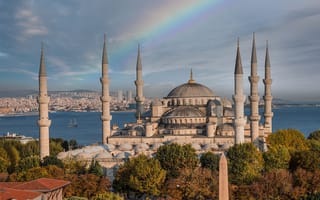 Картинка Башня, Стамбул, Мечеть, Турция, Blue Mosque