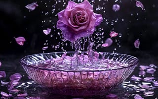 Картинка Цветы, Роза, Черный, Фиолетовые розы, Фиолетовый, Лепестки, Розы, Цветок