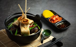 Картинка table, soup, korean, fish cake, vegetable