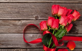 Картинка любовь, цветы, лента, happy, романтика, love, букет, розы