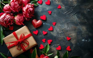 Картинка любовь, цветы, love, heart, happy, День святого Валентина, подарок, романтика