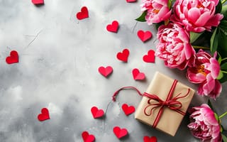 Картинка любовь, цветы, heart, романтика, День святого Валентина, happy, подарок, love