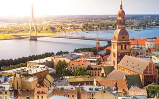 Картинка summer, tower, top, view, town, urban, river, travel