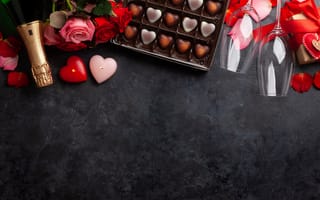 Картинка любовь, цветы, love, романтика, бокалы, подарок, happy, розы