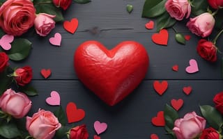 Картинка любовь, цветы, розы, сердце, романтика, happy, love, подарок