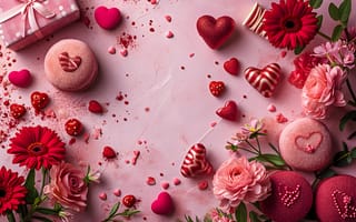 Картинка любовь, цветы, сердце, love, букет, романтика, розы, подарок