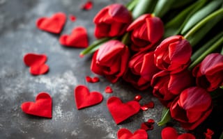 Картинка любовь, цветы, подарок, love, романтика, сердце, тюльпаны, happy