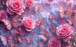Картинка Цветы, Роза, Розы, Текстура, Розовый, Цветок