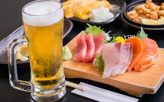 Картинка summer, japan, beer, pub, food, japanese, seafood, fish