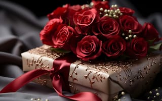 Картинка любовь, цветы, love, подарок, розы, happy, романтика, День святого Валентина