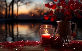 Картинка любовь, цветы, романтика, подарок, love, flowers, День святого Валентина, happy