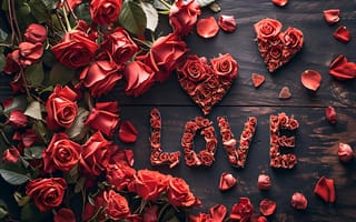 Картинка любовь, цветы, романтика, сердце, love, День святого Валентина, happy, розы