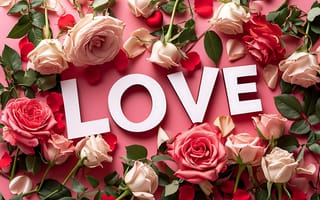 Картинка любовь, цветы, love, розы, happy, сердце, День святого Валентина, романтика