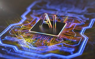 Картинка electronic, chip, hardware, connection, flare, intelligence, big data