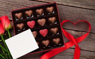 Картинка любовь, романтика, День святого Валентина, love, конфеты, happy, сердце, red