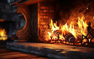 Картинка уют, комната, cozy, вечер, winter, камин, огонь, fireplace