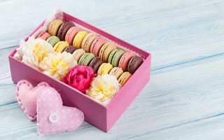 Картинка цветы, подарок, wood, flowers, colorful, pink, with love, hearts