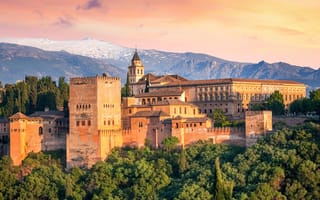 Картинка landscape, fortress, landmark, historical, medieval, granada, history