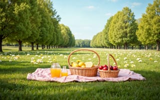 Картинка поле, цветы, весна, blossom, луг, colorful, пикник, flowers
