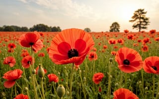 Картинка цветы, маки, весна, луг, blossom, colorful, flowers, spring