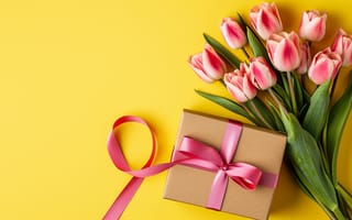 Картинка букет, тюльпаны, tulips, spring, pink, bloom, flowers, blossom