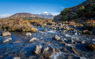 Картинка камни, гора, речка