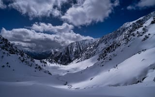 Картинка облака, снег, горы