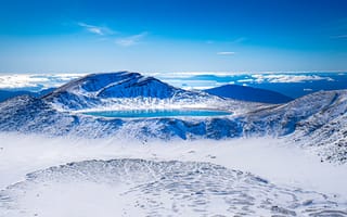 Картинка снег, горы, озеро