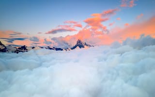 Картинка sky, landscape, clouds, nature, Daniel Burton, mountain, Matterhorn, snow
