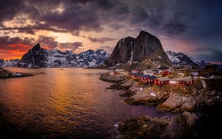 Картинка облака, горы, Лофотенские острова, Норвегия