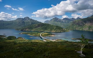 Картинка облака, горы, Лофотенские острова, Норвегия